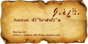 Justus Ábrahám névjegykártya
